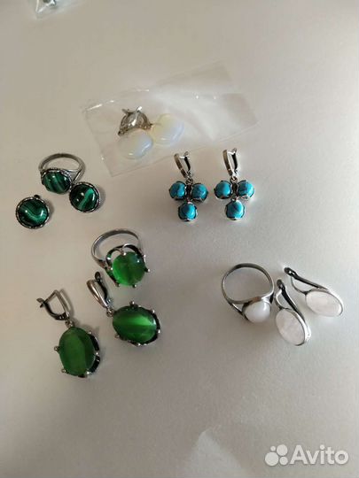 Комплект серьги и кольцо