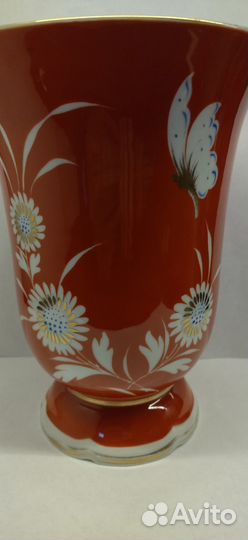 Ваза. мотылёк lichte германия, ГДР фарфор., крыт