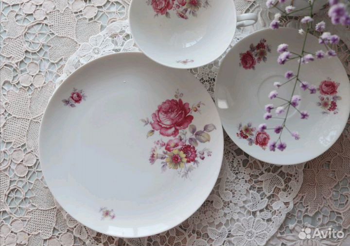 Чайное трио Alka Kunst Kaiser фарфор Германия