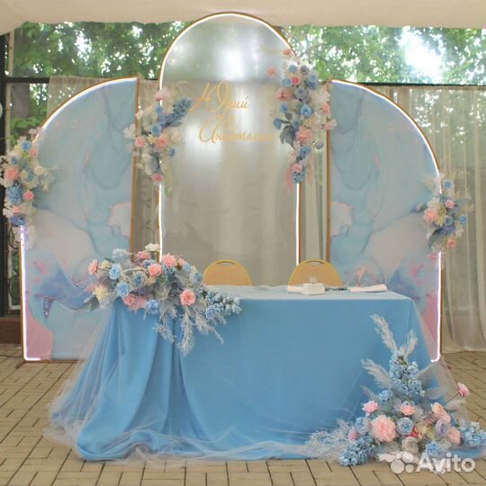 Оформление свадьбы, декор на свадьбу, президиум