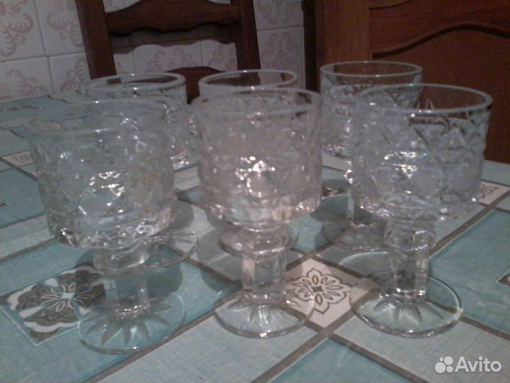 Рюмки хрусталь новые из СССР. Комплект 6 шт