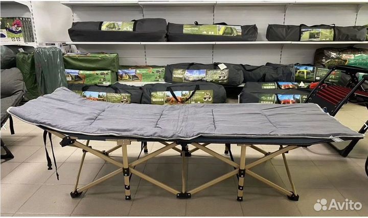 Кровать раскладушка с матрасом, 190х70см. до 200кг