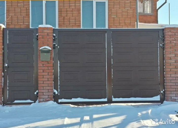 Распашные ворота установка произв Alutech доставка