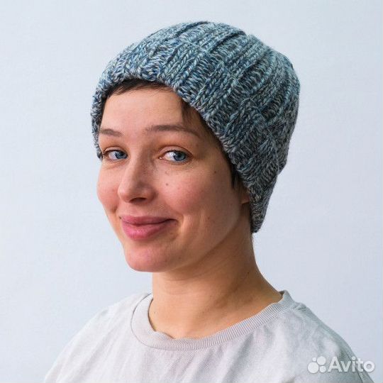 Вязаная шапка бини «Нилгири» индиго