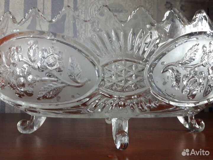 Хрусталь Чехословакия СССР. Салатник лзхс