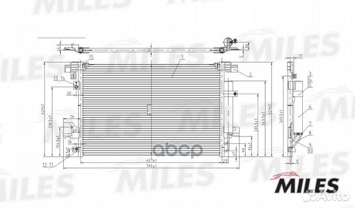 Конденсер mitsubishi lancer / outlander 1.5-2.4