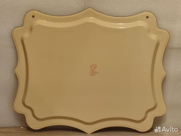 Поднос эмалированный. Интерьерный. Металл. Роспись