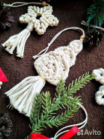Новогодний подарочный набор макраме