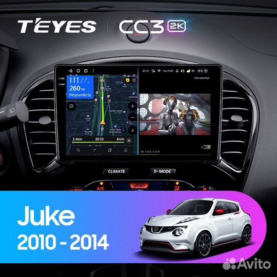 Магнитола Teyes CC3 2K 6/128 Nissan Juke