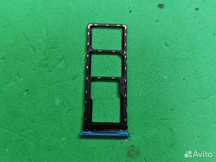 Лоток симкарты Tecno Spark 7 синий