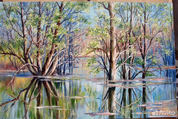 Картина маслом пейзаж Весна
