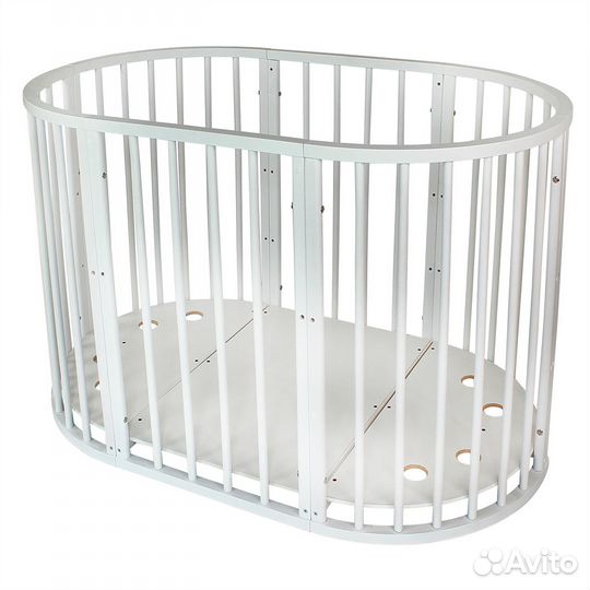 Кровать детская Indigo Simple 7в1 с попер.маят.бел