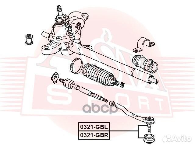 Наконечник рулевой левый 0321GBL asva