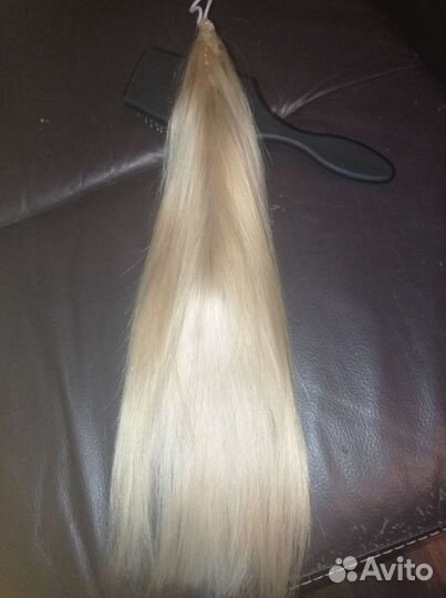 Детские волосы неокрашенные хвост 55см и 40 см