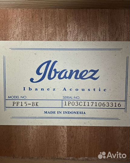 Гитара акустическая Ibanez pf15