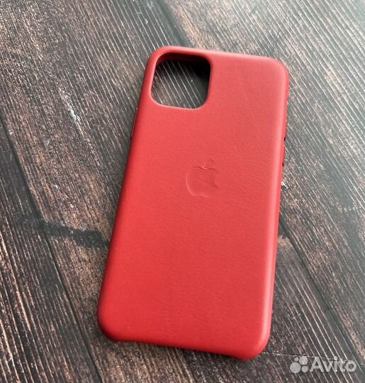 Чехол Apple iPhone 11 pro Red оригинал кожа