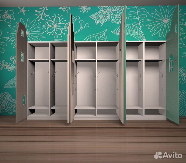 Детские шкафчики. Шкаф в раздевалку детского сада