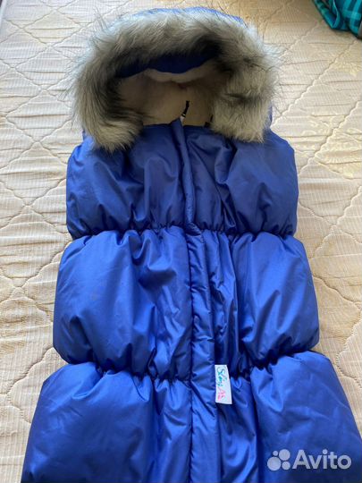 Зимний конверт в коляску на овчине