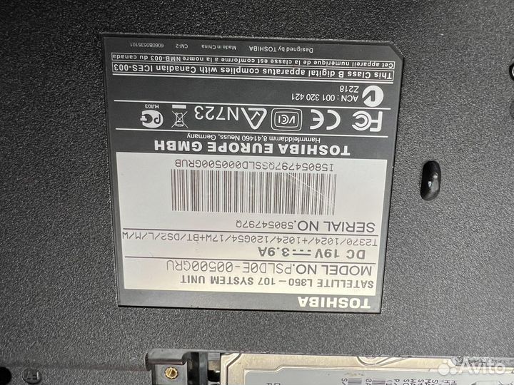 Ноутбук toshiba l350