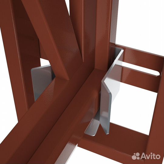 Ворота откатные каркас с комплектом под автоматику Премиум 5х2 м с калиткой коричневые RAL 8017 левы