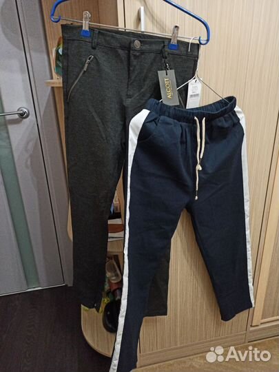 Брюки трикотаж Alcott, L и темно синие Х/б стрей