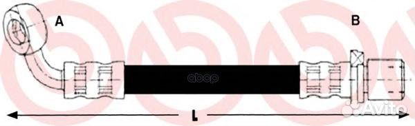 Шланг тормозной зад лев T83094 Brembo