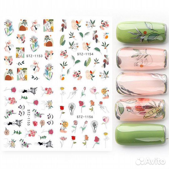 Слайдеры для ногтей, дизайн, наклейки для ногтей