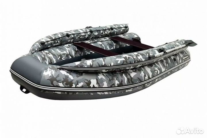 Лодка пвх sibriver хатанга PRO-390 нднд кмф серый