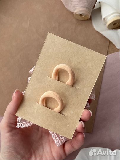 Бантики ручной работы из кружева персиковые