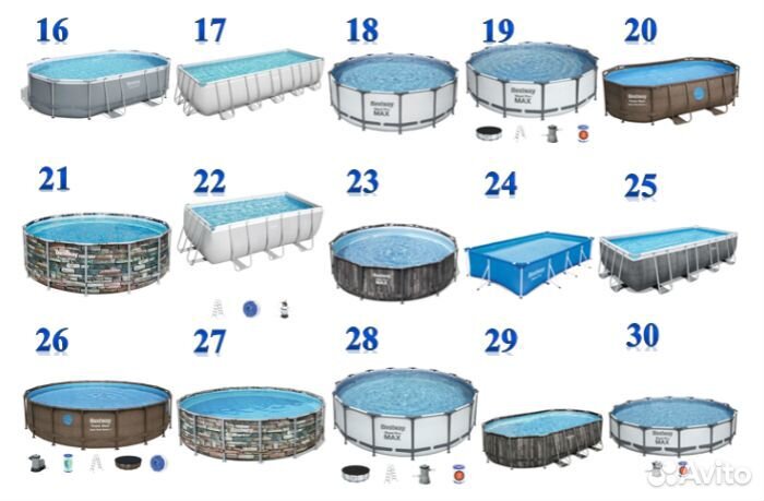 Каркасный бассейн Bestway (1-30)