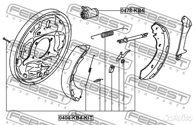 Монтажный комплект барабанных колодок