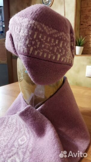 Комплект шапка и шарф женский шерсть