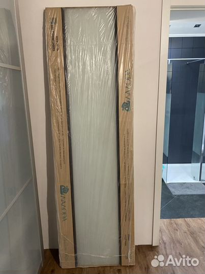 Дверь межкомнатная, цвет орех + матовое стекло