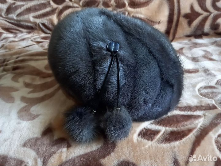 Шапка женская голубая норка