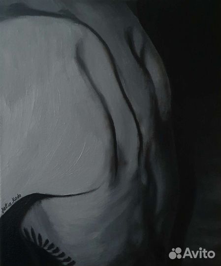 Картина Мужская спина холст масло 25х30