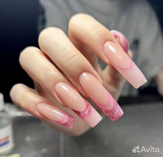 Выкладной френч/Маникюр/наращивание