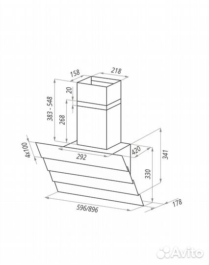Кухонная вытяжка Maunfeld Cascada Quart 60 белый