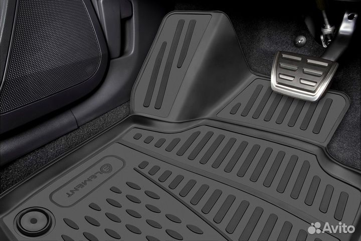 Коврики 3D в салон подходят для KIA Soul (III) 2019, хб, 4шт. (полиуретан) / Киа Сол