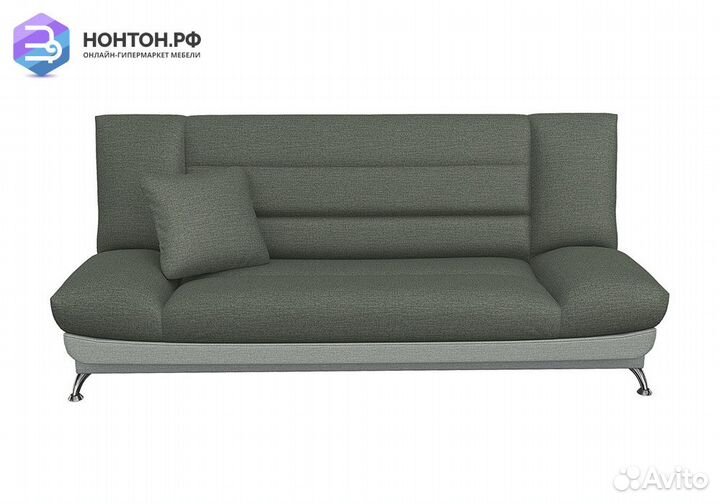 Диван книжка Вега-16 темно-серый / серый