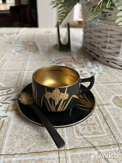 Чашка с блюдцем и ложечка из китая 1950