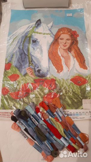 Канва с рисунком, схемы плюс мулине