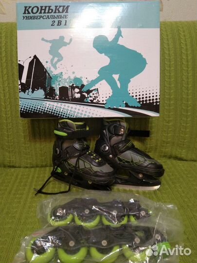 Коньки и ролики 2 в 1 размер 29-32