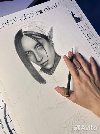 Портрет по фото карандашом на заказ