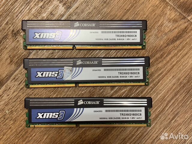 Оперативная память ddr3 Kingston (3шт. по 2GB)