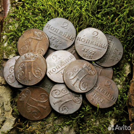 2 копейки Павла 1.ем и км.Оригиналы