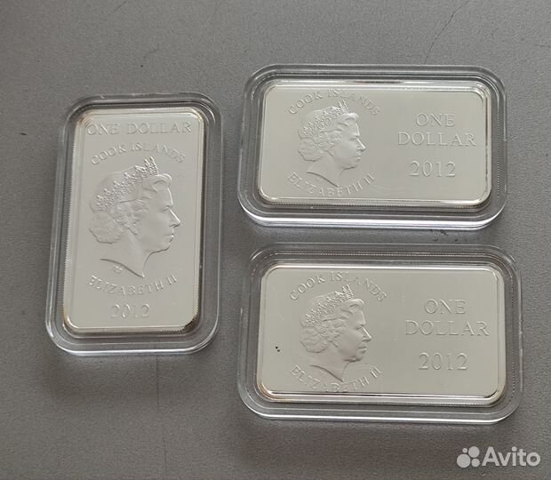 Три монеты серебро год дракона 2012 комплект