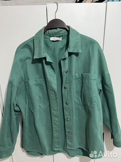 Рубашка зеленая мужская topshop