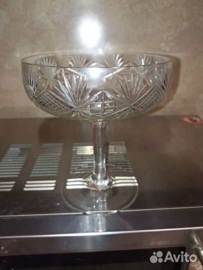 Ваза для фруктов на ножке хрусталь СССР