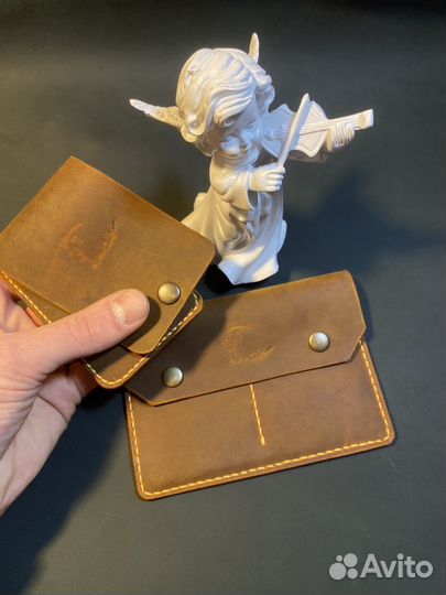 Картхолдер и клатч из натуральной кожи