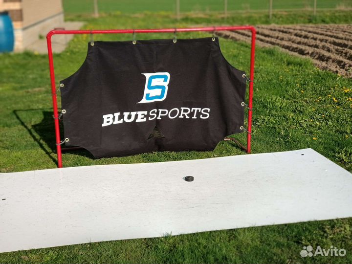 Хоккейные ворота и искусственный лёд